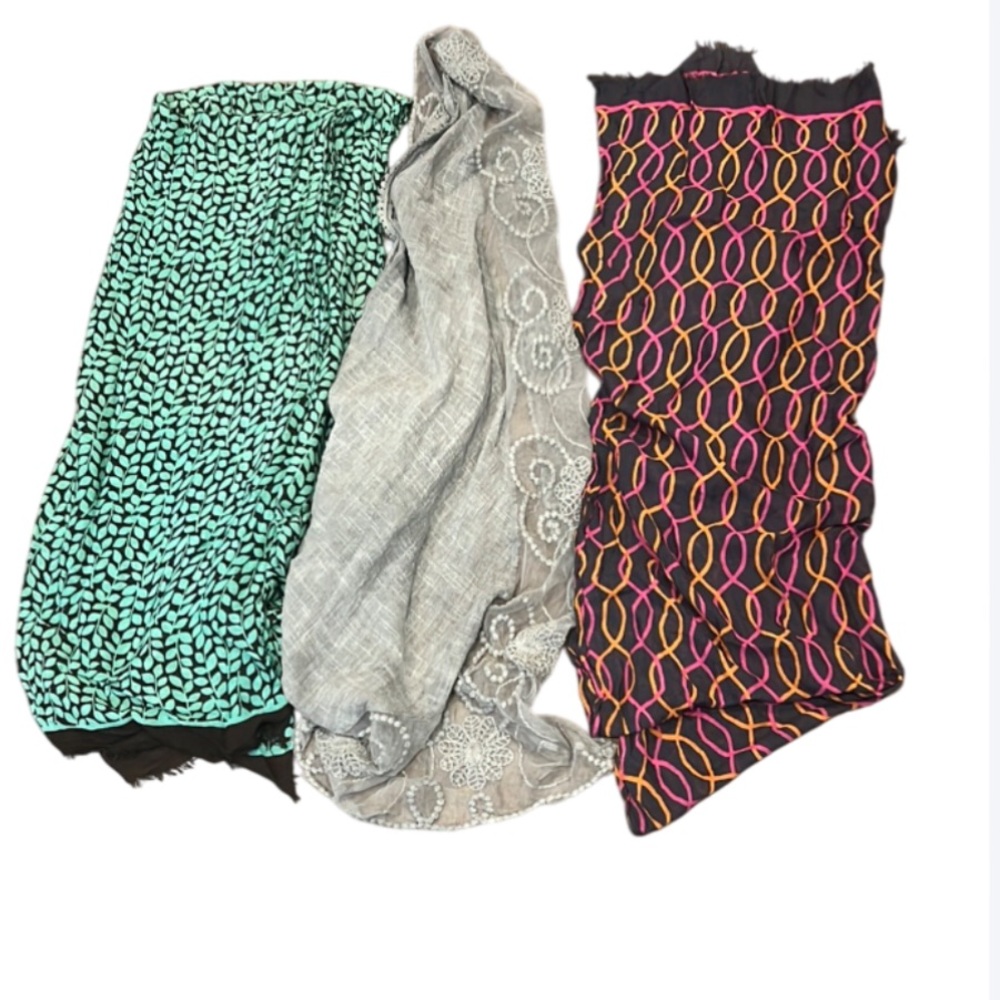 Bundle of 3 Colorful Patterned Scarves Set Unknown brands